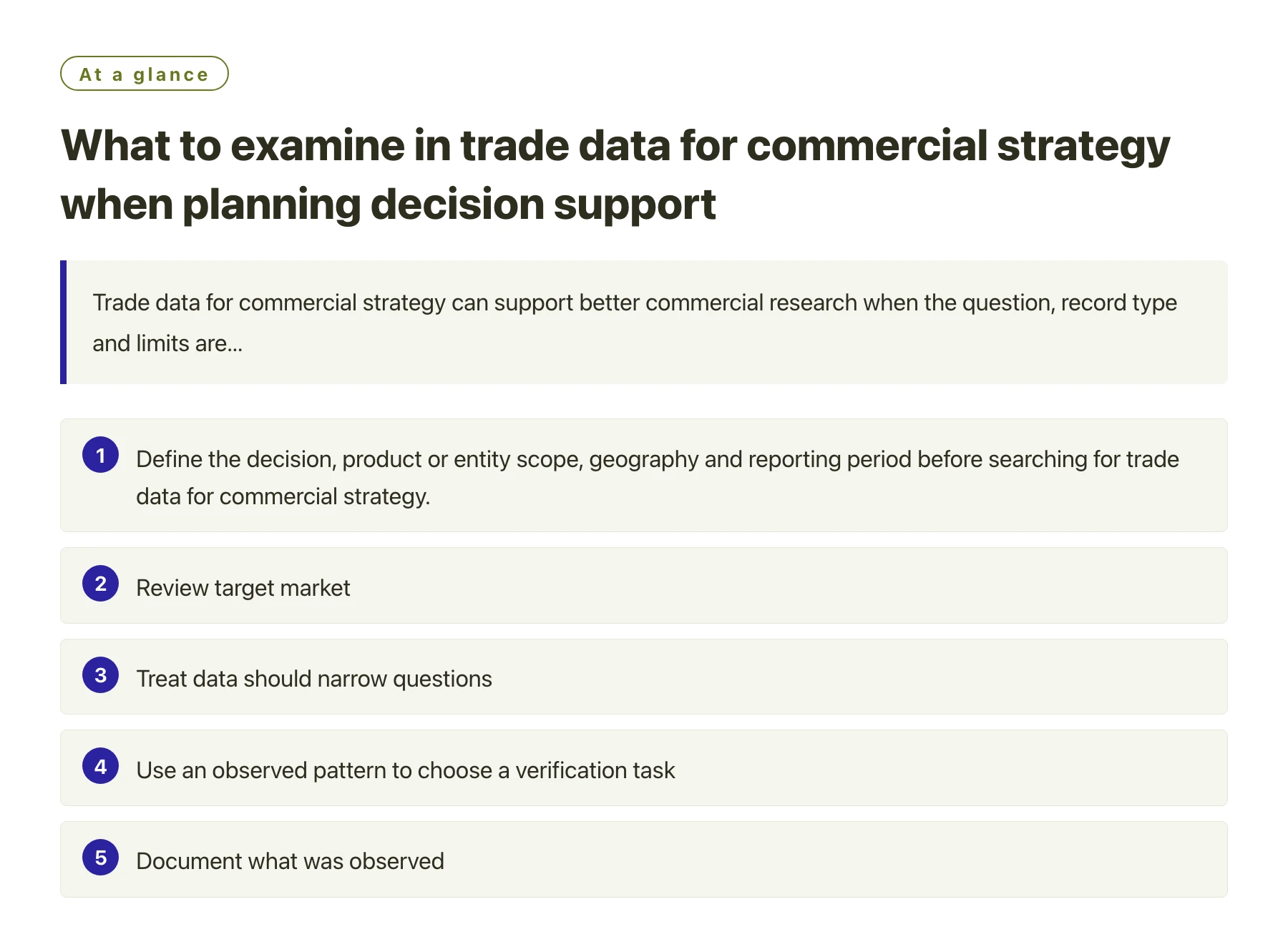 What to examine in trade data for commercial strategy when planning decision support——全文要点速览